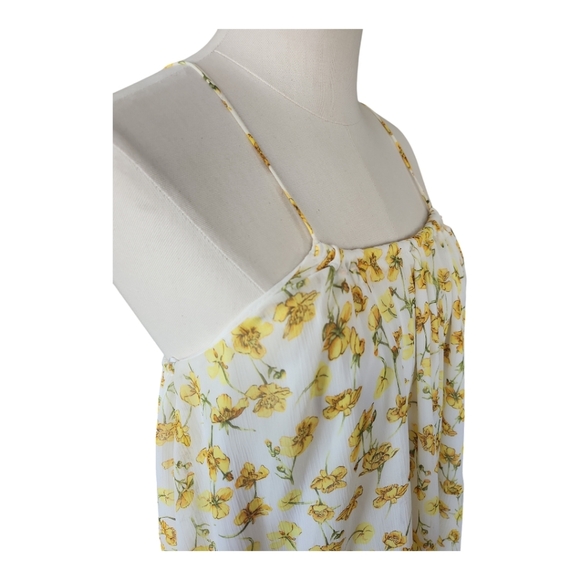 Mango Suit Collection White Yellow Floral Lightweight Flowy Dress 6 - Picture 3 of 8